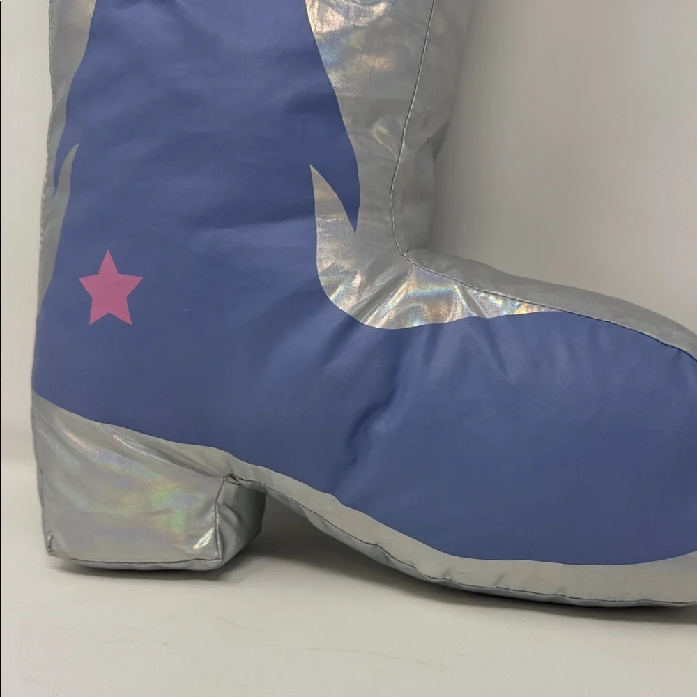 Limited Too -Silver and Purple Cowboy Boot Plush Rest Pillow 12x18”